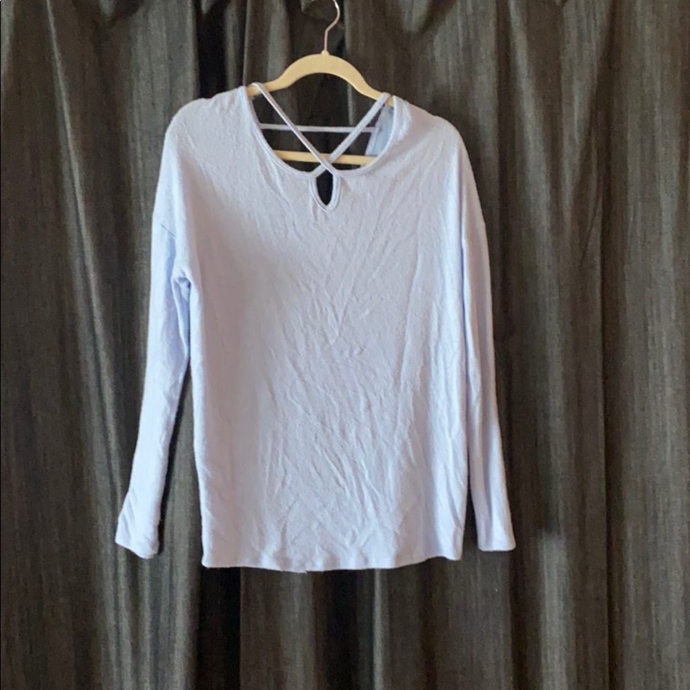 Baby blue long sleeve sweater top